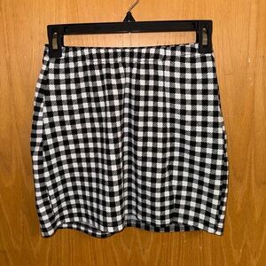 Shein Black and White Plaid Skirt